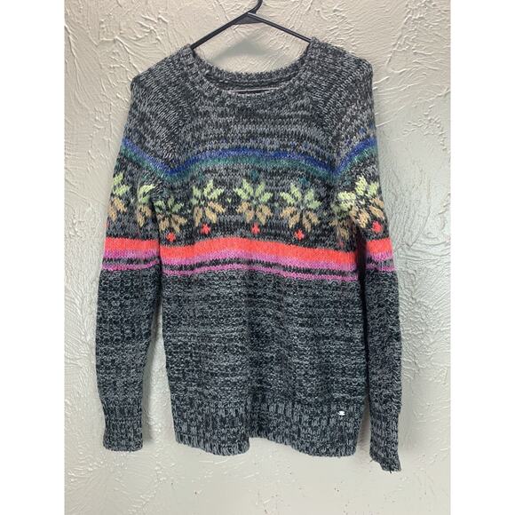 American Eagle Outfitters Jegging Sweater Snowflake Fair Isle Raglan Size XS - Picture 2 of 5